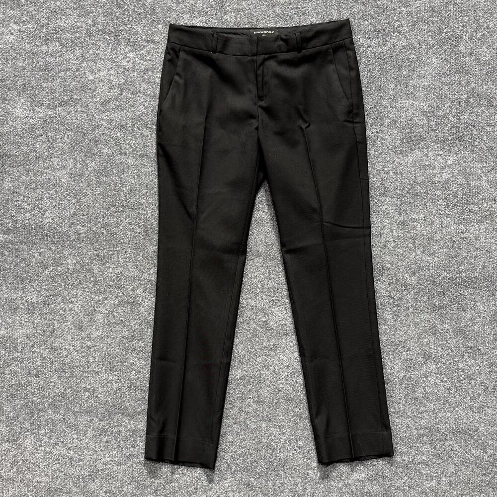 Banana Republic Pants Womens 2P Petite Black Ryan Twill Stretch Dress Office
